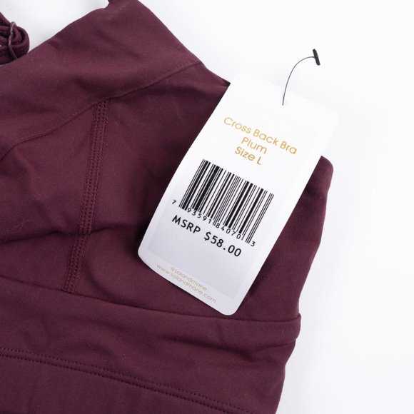 NEW Sol & Mane Cross Back Bra Plum Yoga sports bra - Picture 8 of 9